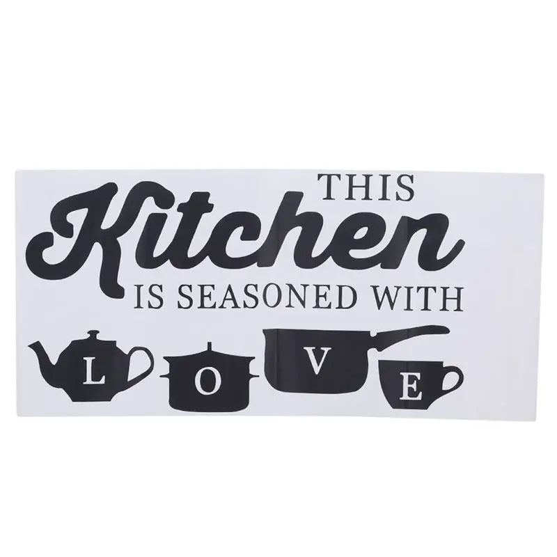 Kitchen Wall Decal - 'This Kitchen is Seasoned with Love' Quote Sticker