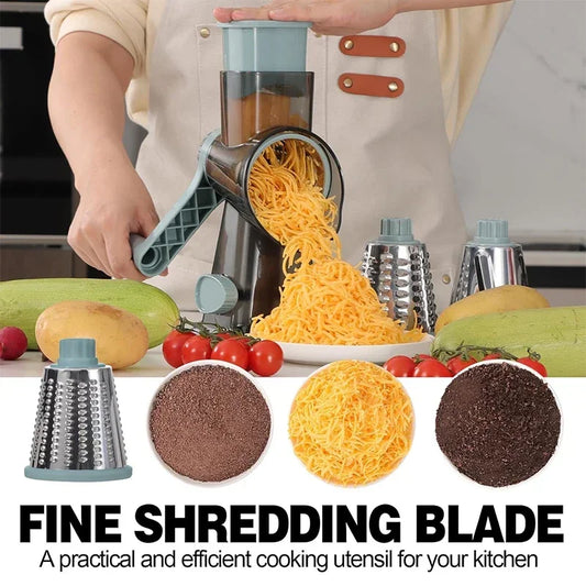 3-in-1 Rotary Grater & Slicer with Container