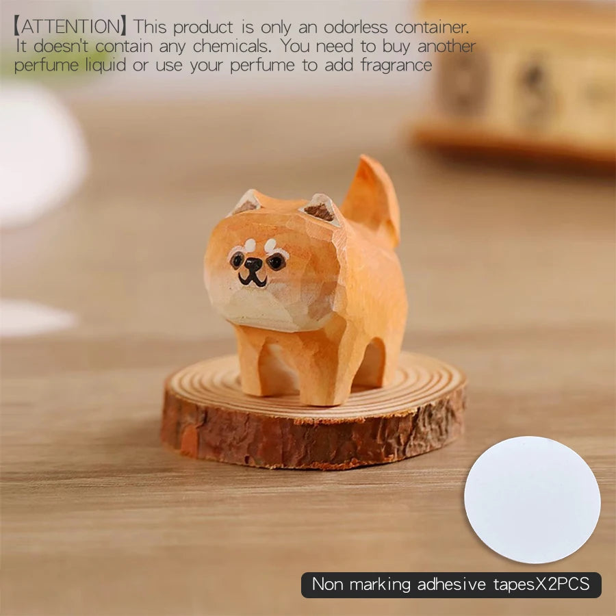 DIY Wooden Aroma Diffuser - Cute Cat & Dog Car Ornaments for Dashboard & Home Decor
