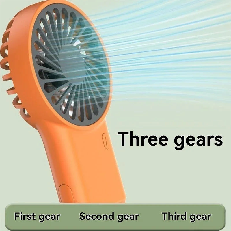 3-in-1 Foldable Mini Fan - Handheld, Desktop & Hook Mount with USB Charging