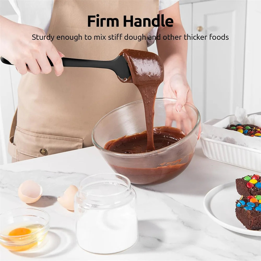 Silicone Spatula Set 4-Piece - Heat Resistant Kitchen Utensils with Non-Slip Handles