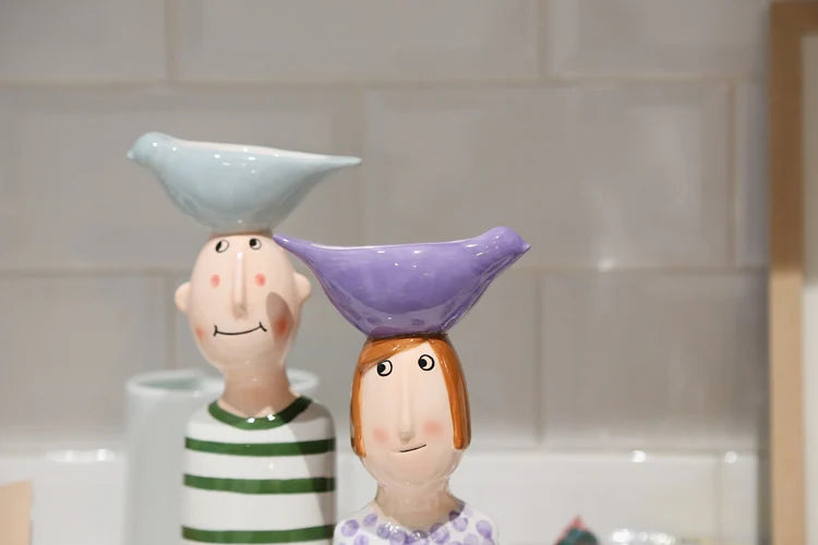 Ceramic Vase - Modern Desktop Art Sculpture for Flower Arrangements & Home Decor