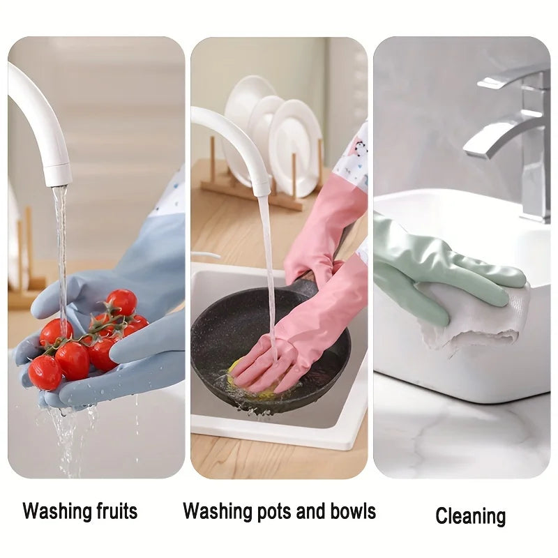 Waterproof Long Sleeve Dishwashing Gloves – Anti-Slip Cleaning & Household Work Gloves