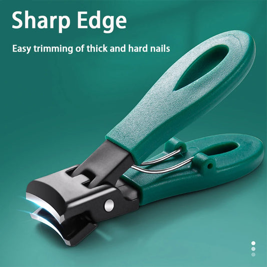 Portable Ultra Sharp Nail Clippers - Stainless Steel Wide Jaw for Thick Toenails