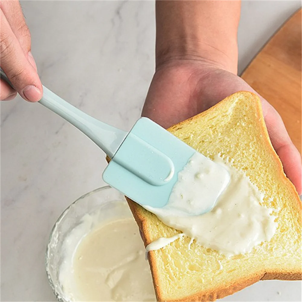 3-Piece Silicone Baking Spatula Set - Non-Stick Cream Scraper & Oil Brush with PP Handle
