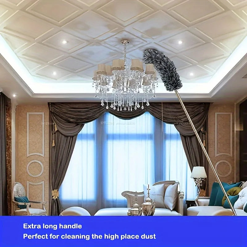 Multifunctional Retractable Duster - Bendable Head for High Ceilings, Furniture & Car Cleaning