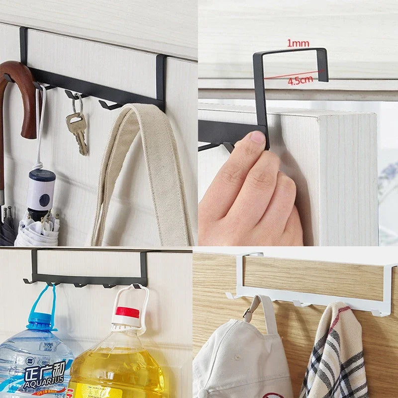 Over-The-Door Hooks - 5-Hook Storage Rack for Clothes, Coats, Hats & Towels