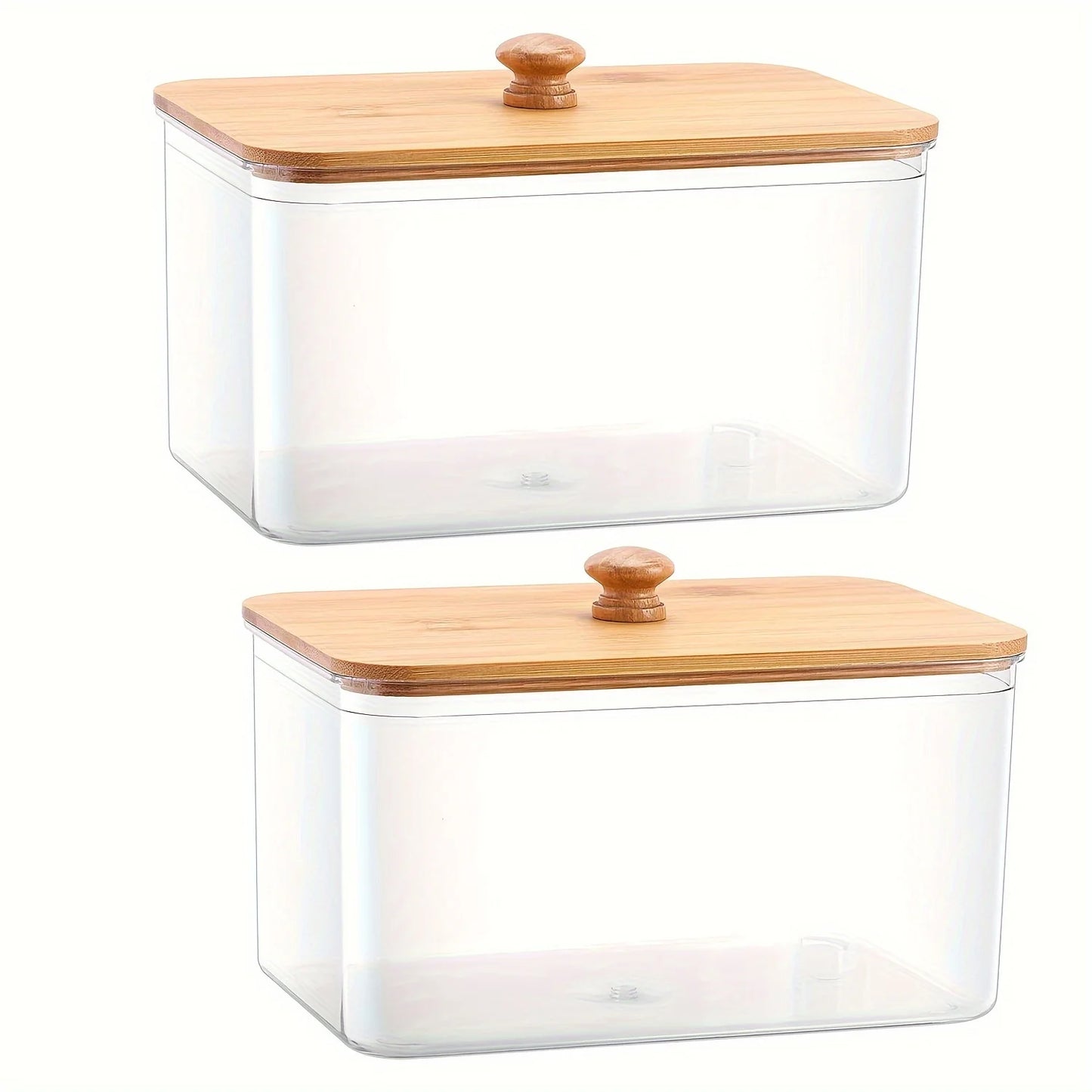 Clear Acrylic Storage Containers - 2 Pack