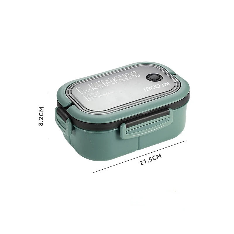 1200ML 2-Layer Bento Lunch Box with Utensils
