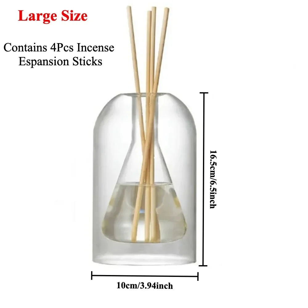 Glass Aromatherapy Reed Diffuser Bottle - Elegant Home Fragrance Decor (130ml/200ml)