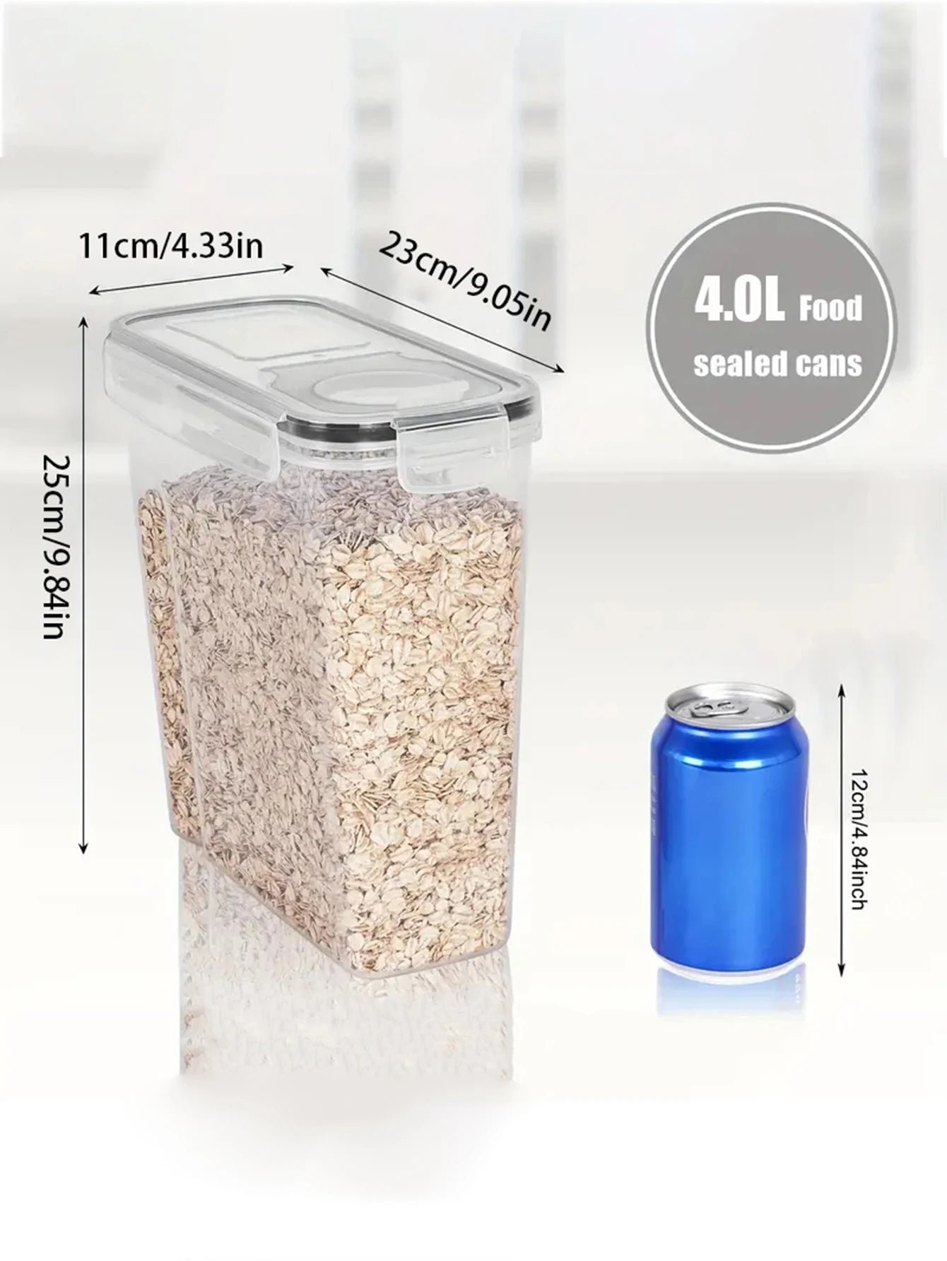 4-Piece Airtight Food Storage Container Set with Lids – Kitchen Pantry Organization Canisters
