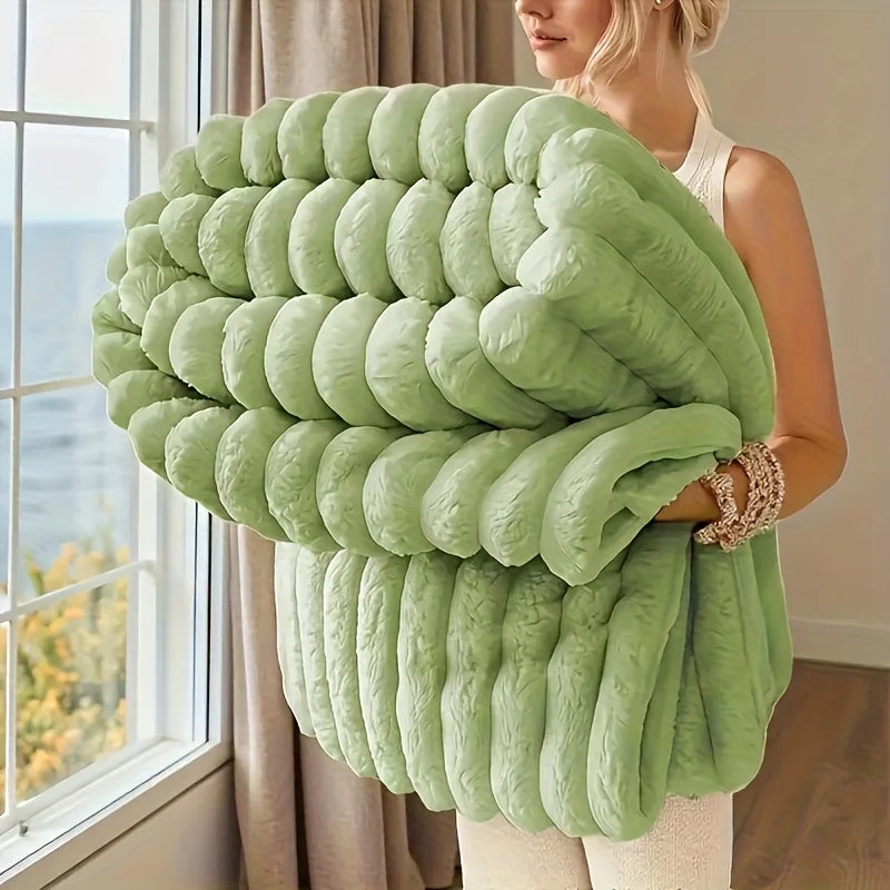 Striped Fleece Throw Blanket — Soft, Warm & Anti-Pilling in 3 Sizes & 7 Colors