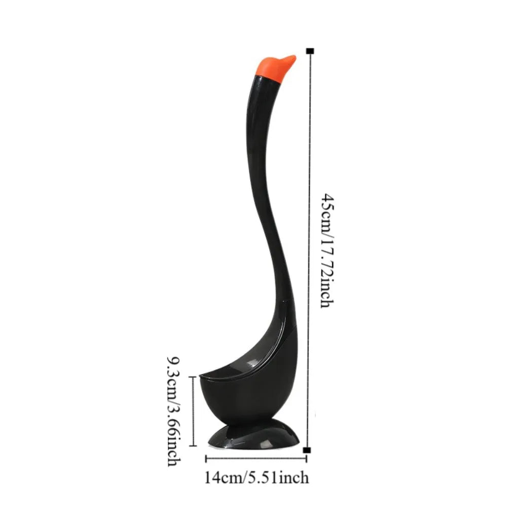 Swan-Shaped Toilet Brush & Plunger Set - Elegant Long Handle Bathroom Cleaning Tool