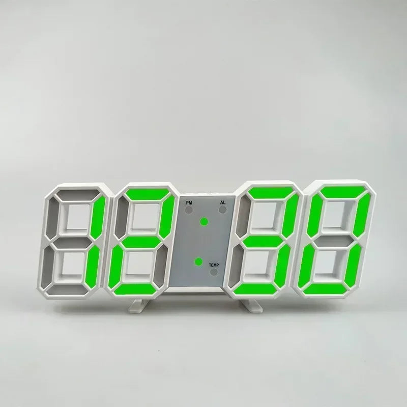 Digital LED Wall Clock - Modern Electronic Display with Alarm for Home & Office