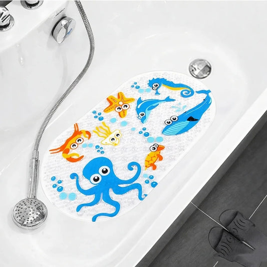 Non-Slip Shower Mat with Suction Cups - Cute Cartoon Bath Mat