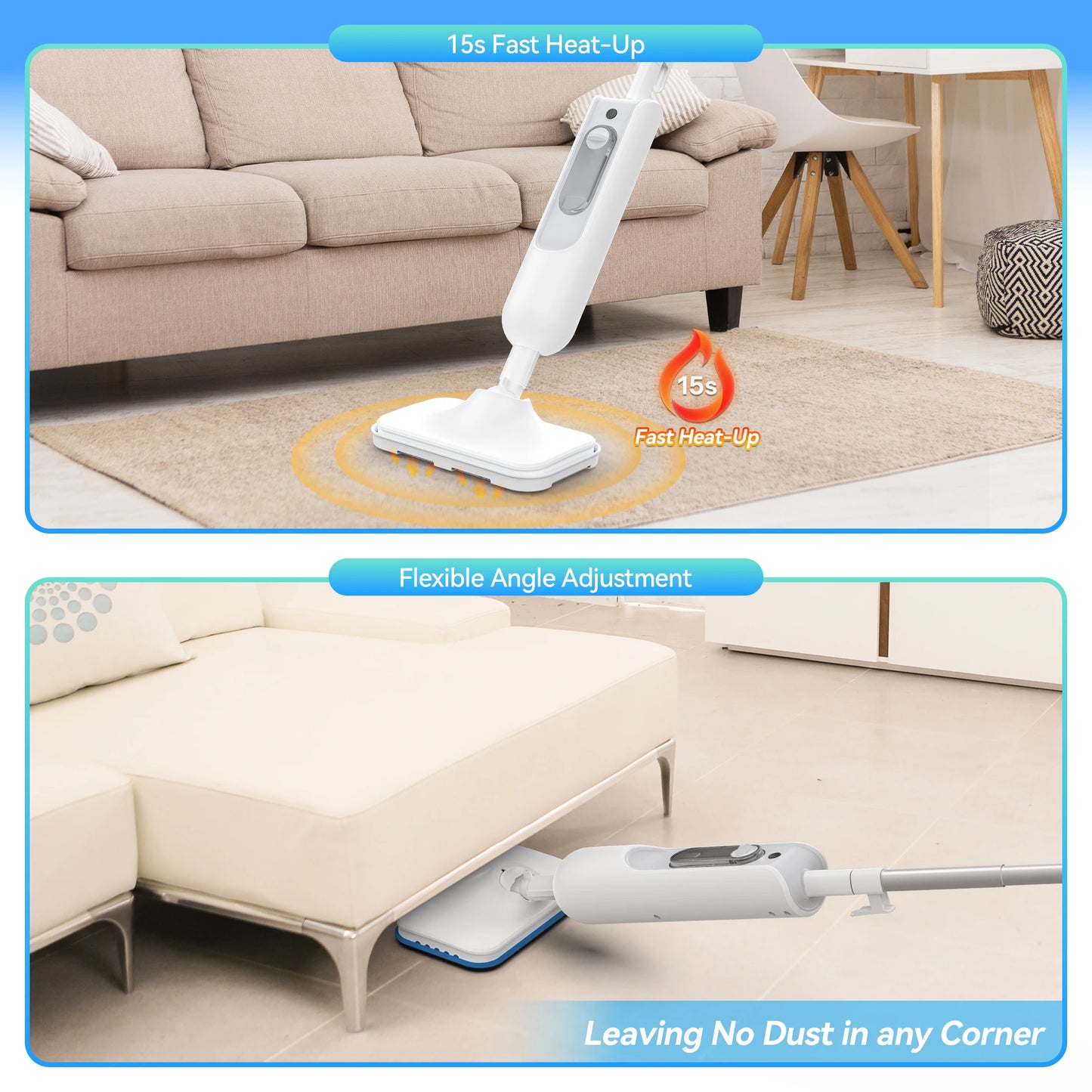 INSE F2 Steam Mop — 6-in-1 High-Temperature Steam Cleaner for Floors, Carpet & Kitchen