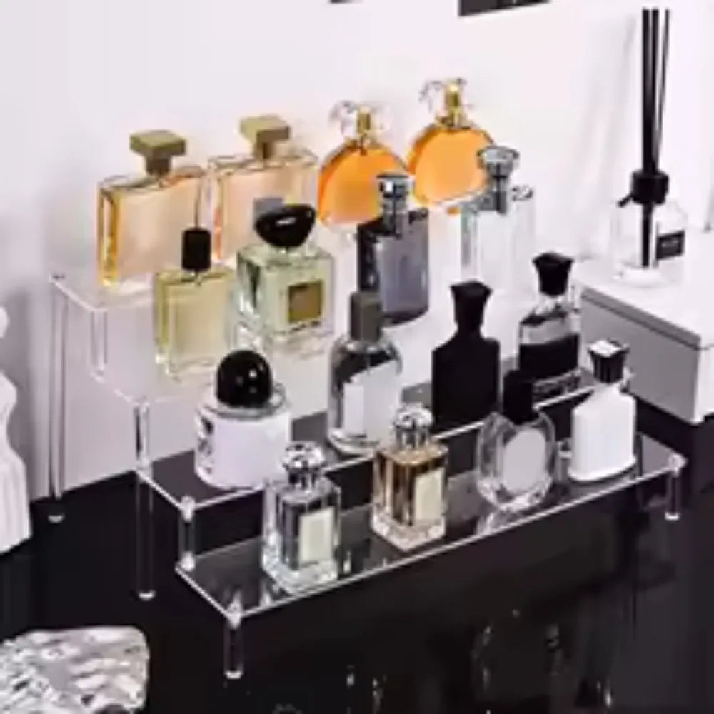Acrylic Tiered Display Organizer – Clear Multi-Level Storage Stand