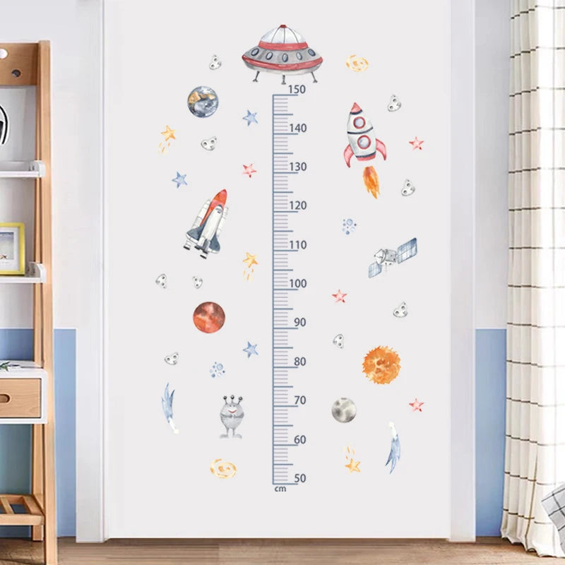 Cartoon Animal Height Chart Wall Stickers - Kids Growth Ruler 3-Piece Set