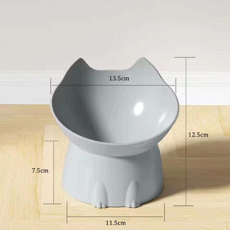Elevated Cat-Shaped Pet Feeding Bowl – Raised Food & Water Dish for Cats