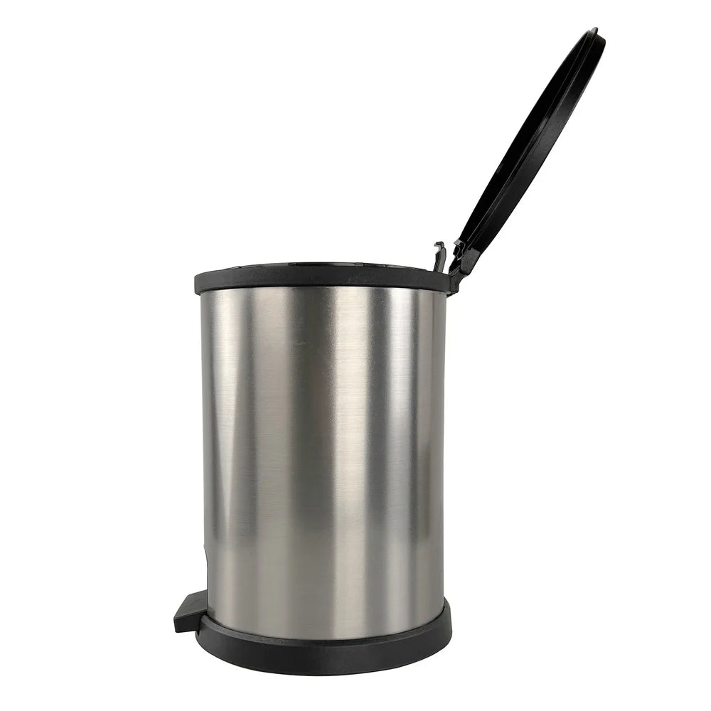 1.5 Gallon Step Trash Can - Touchless Stainless Steel Look Wastebasket for Bathroom & Office