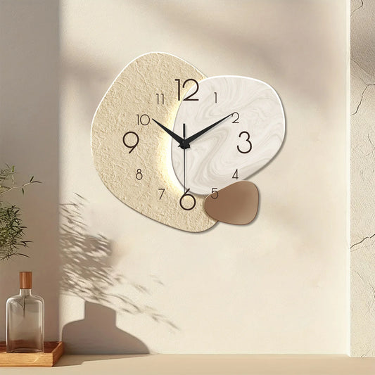 Modern Silent Wall Clock - Geometric Design for Living Room & Bedroom