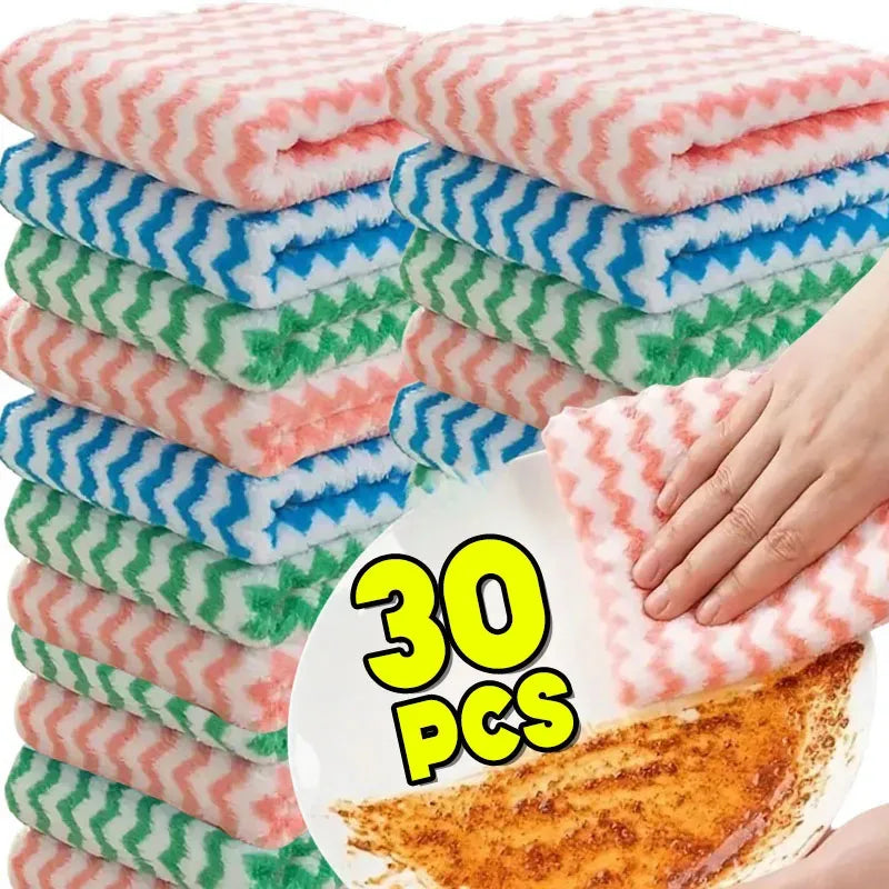 Super Absorbent Coral Fleece Dish Cloths – Reusable Kitchen Cleaning Towels