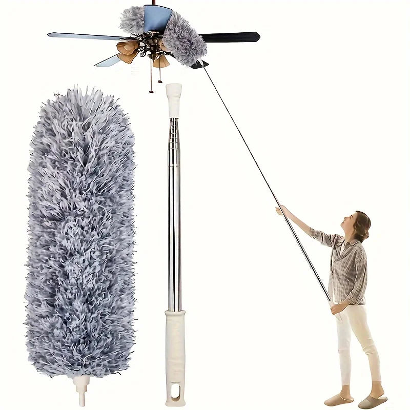 Multifunctional Retractable Duster - Bendable Head for High Ceilings, Furniture & Car Cleaning