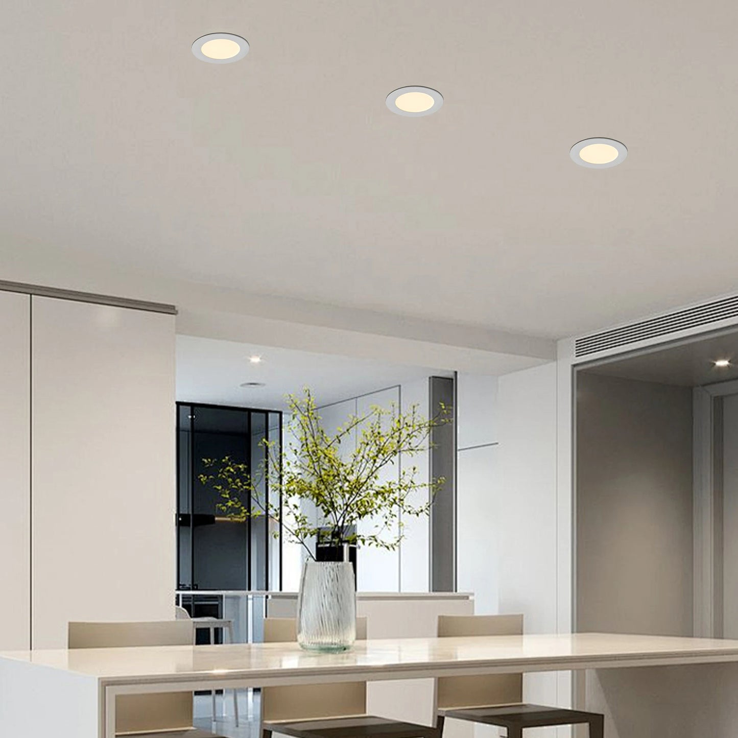 12-Pack Ultra-Thin LED Recessed Lights – Dimmable Downlights with Junction Box