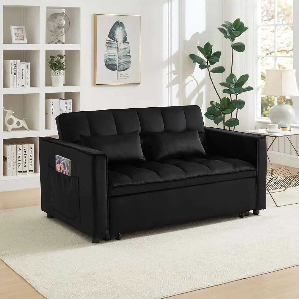 Convertible Sleeper Sofa Bed - 3-in-1 Pull-Out Loveseat for Small Spaces
