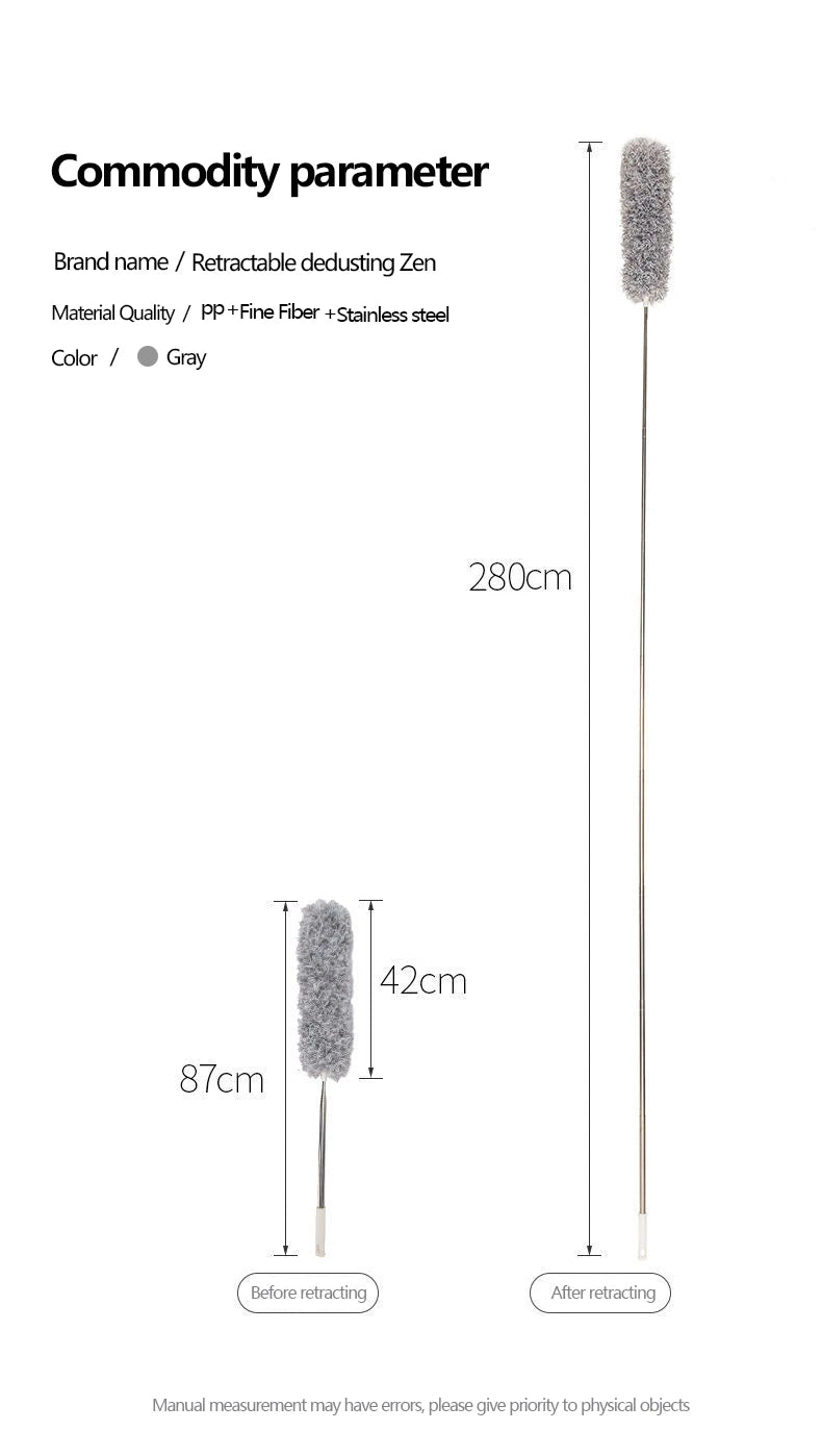 Telescopic Extendable Duster - 2.8m Long Handle Bendable Cleaning Tool
