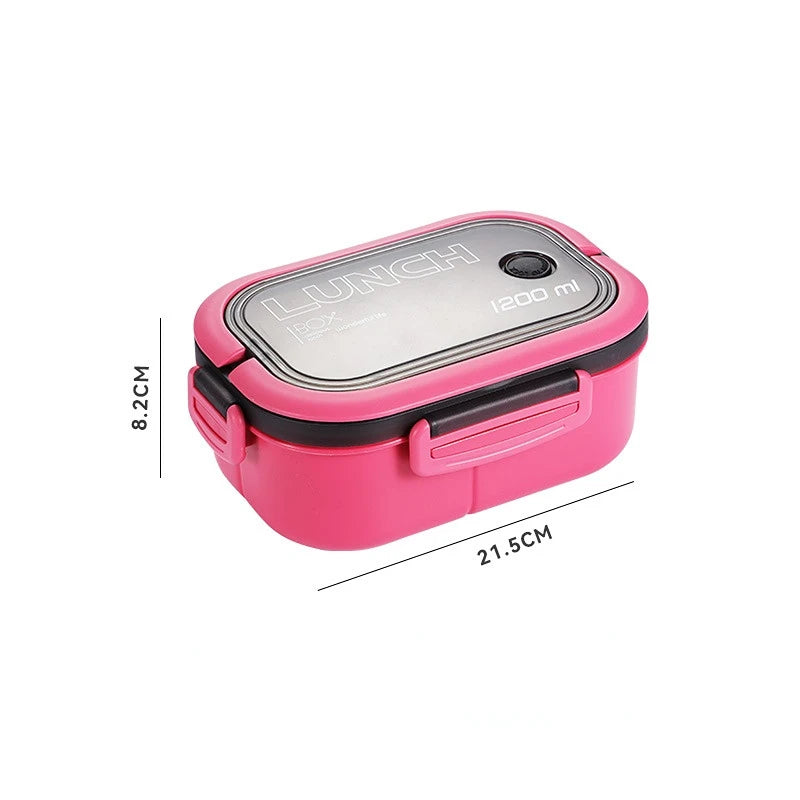 1200ML 2-Layer Bento Lunch Box with Utensils