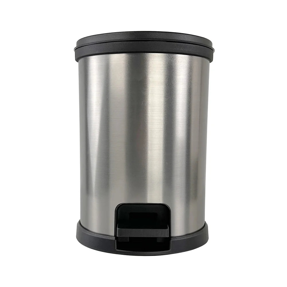 1.5 Gallon Step Trash Can - Touchless Stainless Steel Look Wastebasket for Bathroom & Office