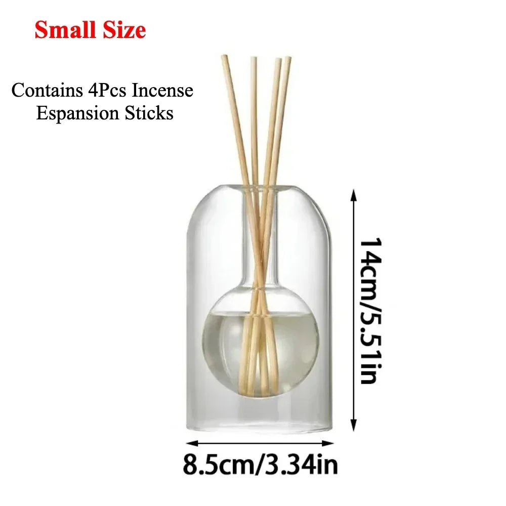 Glass Aromatherapy Reed Diffuser Bottle - Elegant Home Fragrance Decor (130ml/200ml)