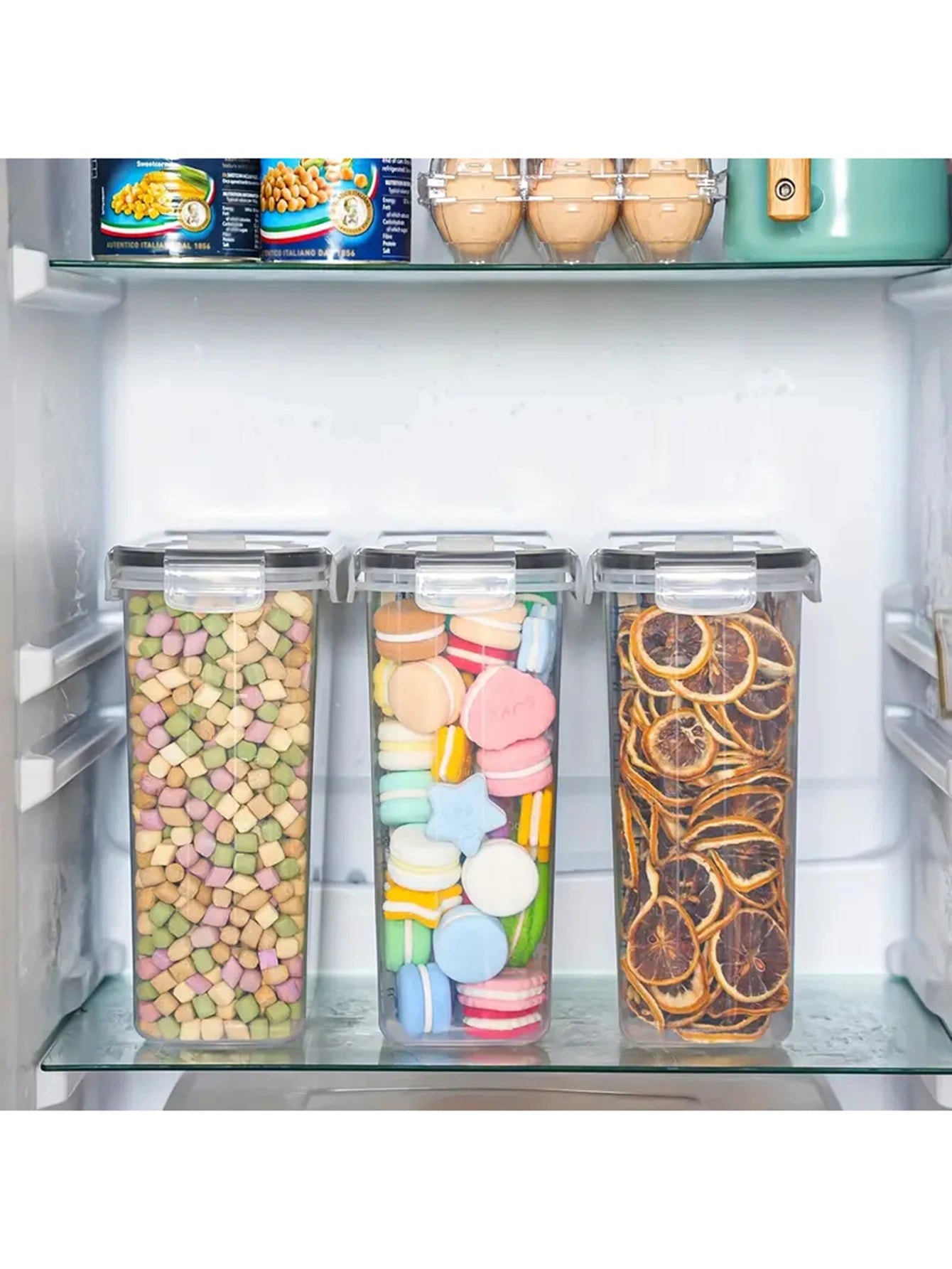 4-Piece Airtight Food Storage Container Set with Lids – Kitchen Pantry Organization Canisters