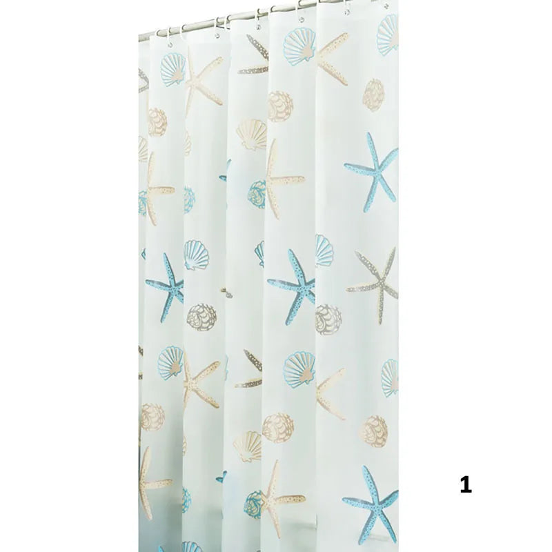 Waterproof Bathroom Shower Curtain - 180x200cm with 12 Hooks