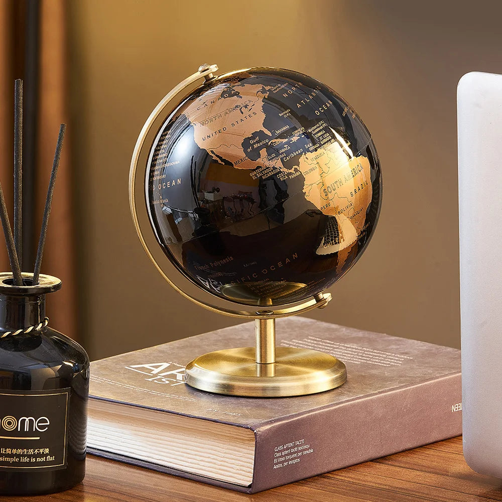 Retro World Globe - Educational Desk Décor for Kids Learning & Geography Study