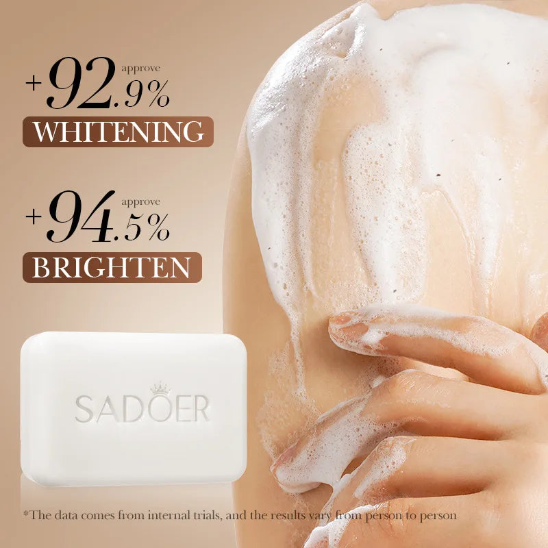 SADOER Niacinamide Arbutin Brightening Facial Soap - Handmade Deep Cleansing Bar for Face & Body