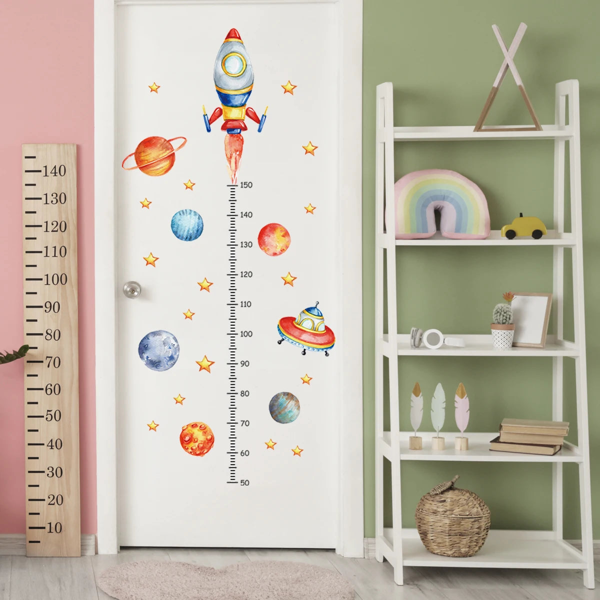 Cartoon Animal Height Chart Wall Stickers - Kids Growth Ruler 3-Piece Set