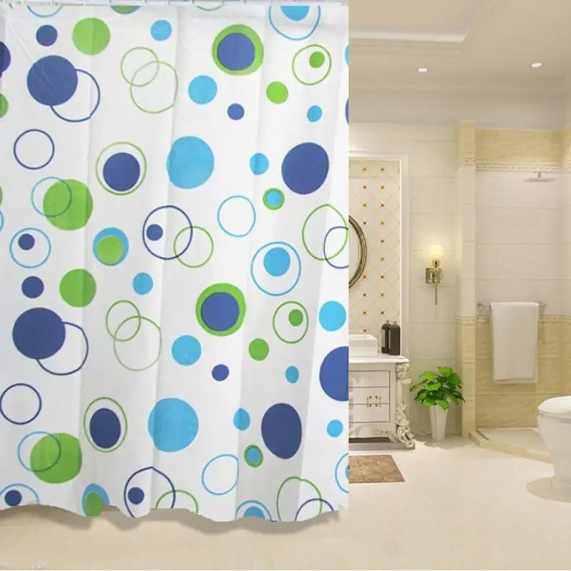 Waterproof Bathroom Shower Curtain - 180x200cm with 12 Hooks