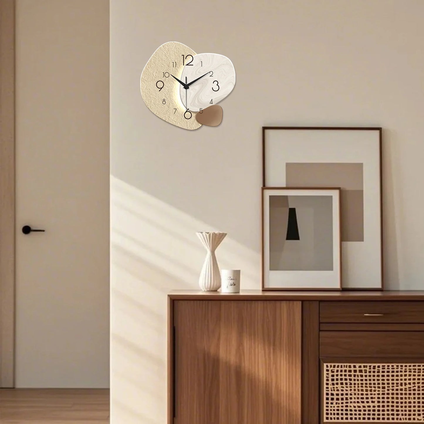 Modern Silent Wall Clock - Geometric Design for Living Room & Bedroom