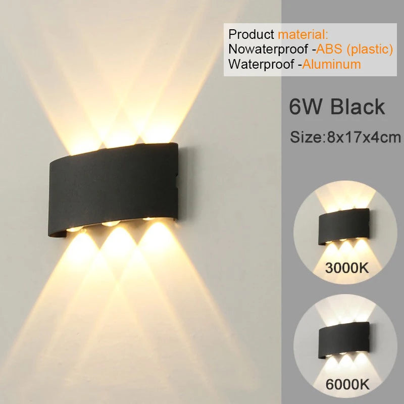 Modern LED Wall Sconces - Up Down Indoor/Outdoor Wall Mount Lights for Living Room & Hallway