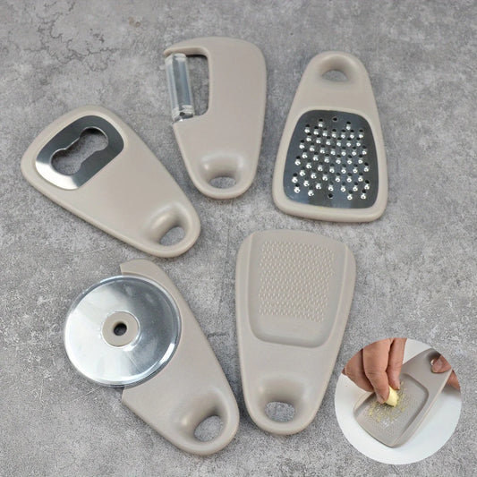 5-Piece Stackable Kitchen Tool Set - Space-Saving Stainless Steel Essentials