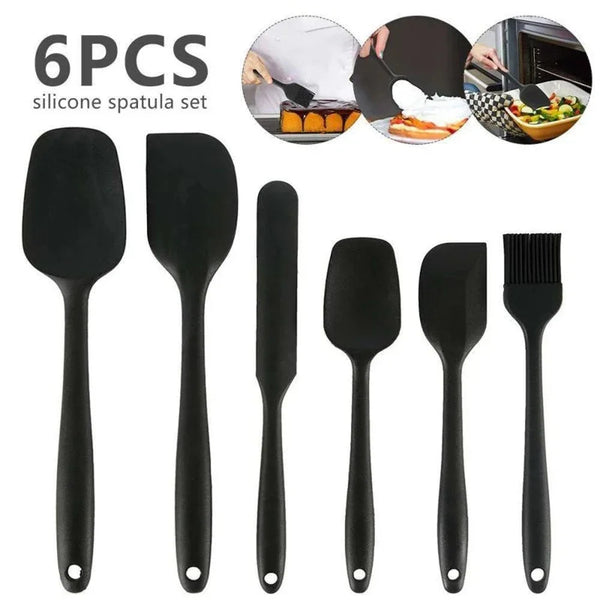 Silicone Spatula Set 6-Piece - Heat Resistant Non-Stick Kitchen Utensils for Cooking & Baking