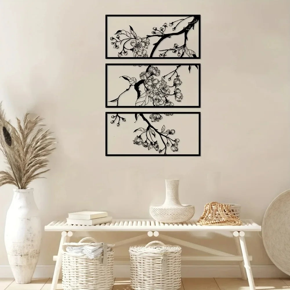 Metal Wall Art Sculpture — Handcrafted Floral & Abstract Designs for Home Decor (10 Styles)