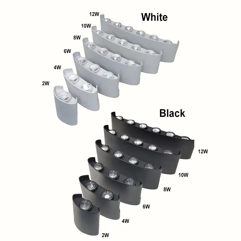 Modern LED Wall Sconces - Up Down Indoor/Outdoor Wall Mount Lights for Living Room & Hallway