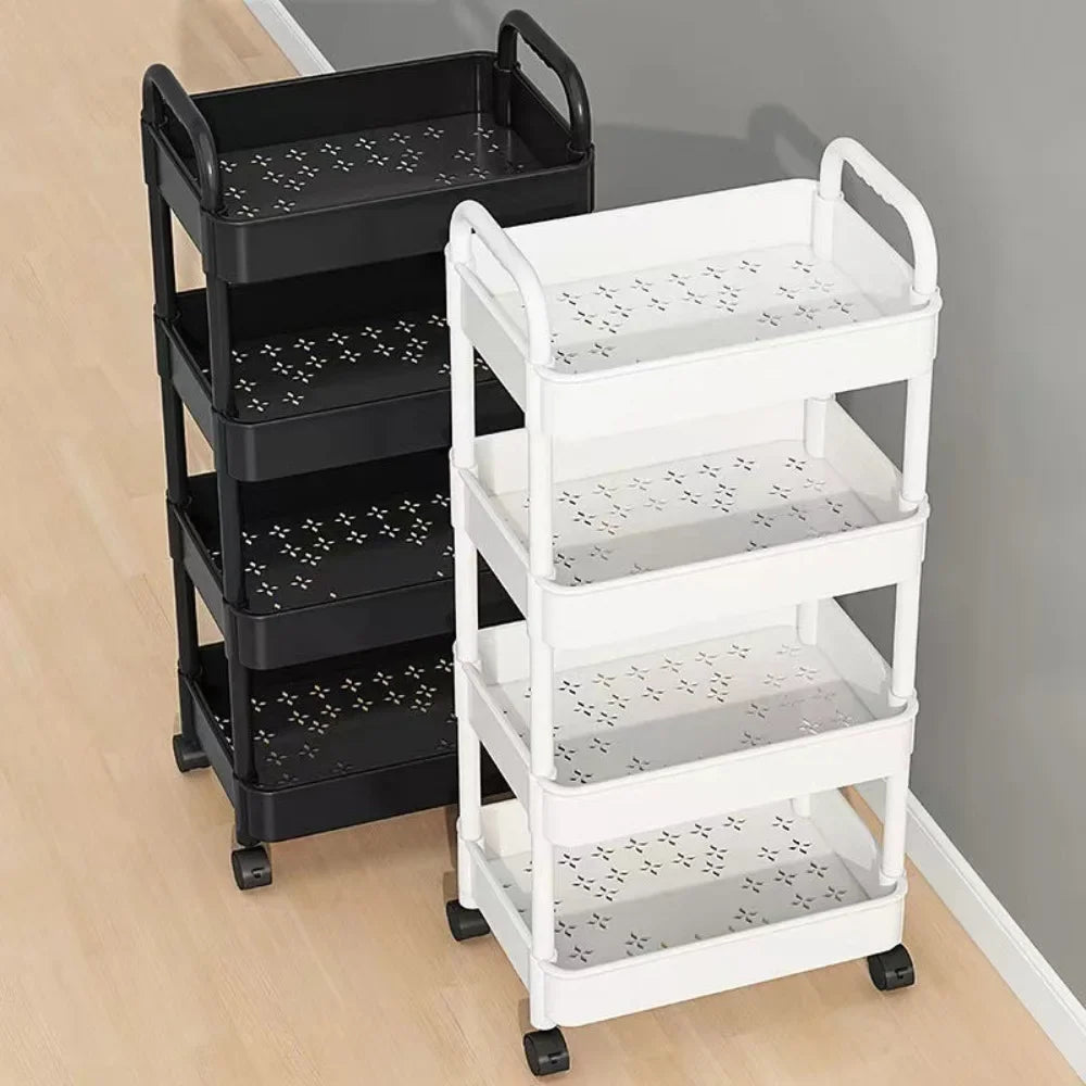 Multi-Functional Kitchen Storage Shelf - Mobile Trolley with Multi-Layer Rack for Snacks & Produce