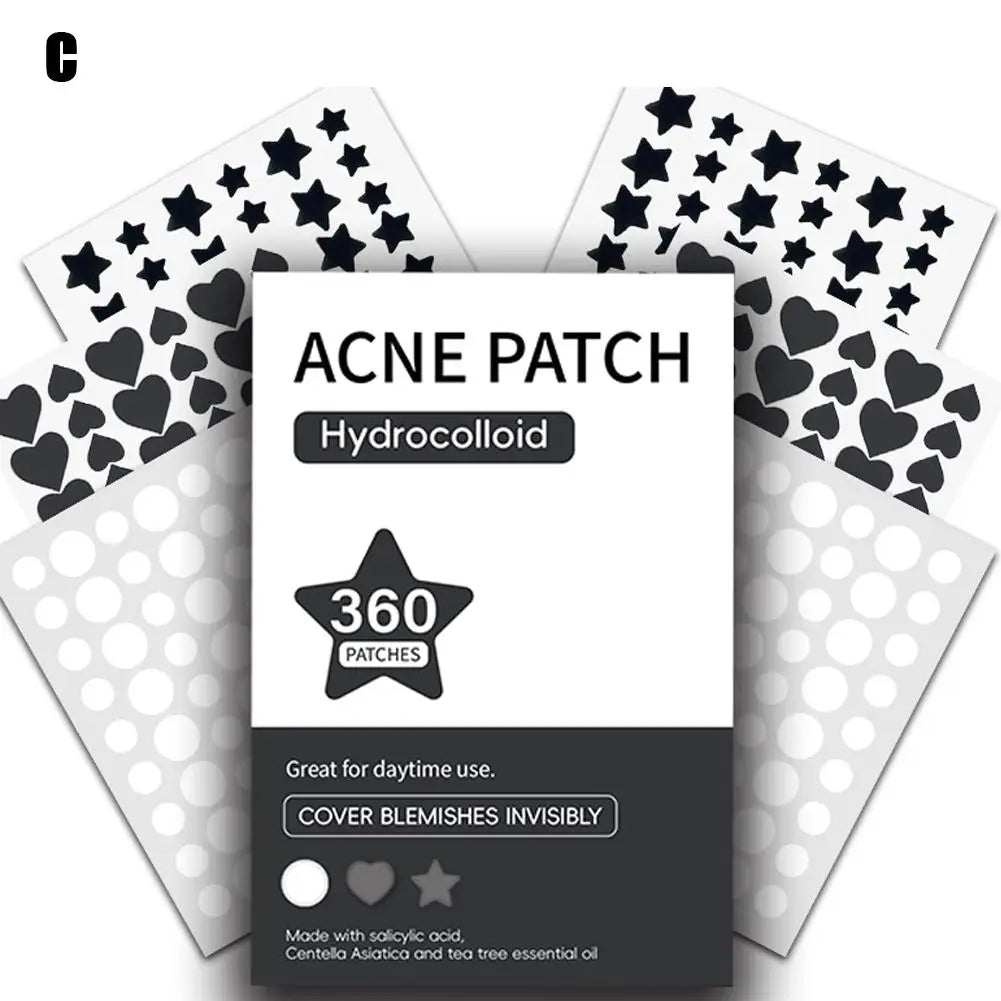 360 or 180-Piece Invisible Acne Patches - Hydro colloid Pimple Treatment Stickers