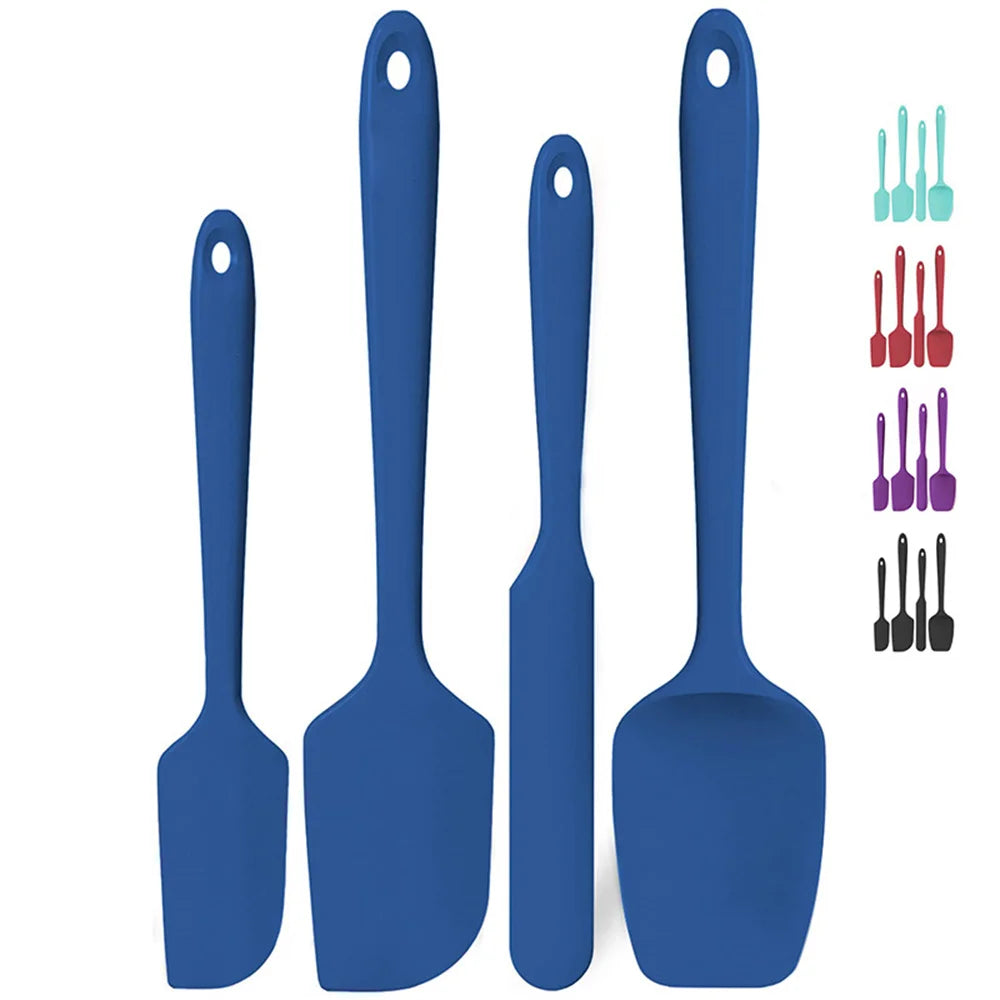 Silicone Spatula Set 4-Piece - Heat Resistant Kitchen Utensils with Non-Slip Handles