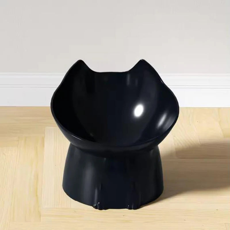 Elevated Cat-Shaped Pet Feeding Bowl – Raised Food & Water Dish for Cats