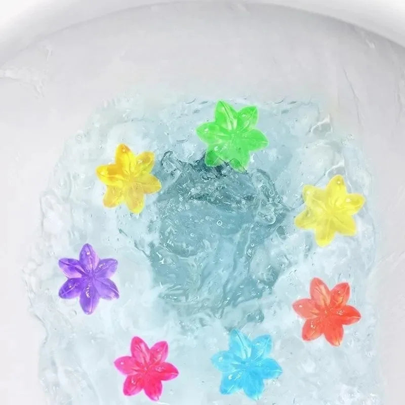 Rainbow Flower Toilet Bowl Cleaner Sticks Color Deodorizing Gel Dissolving Tablets